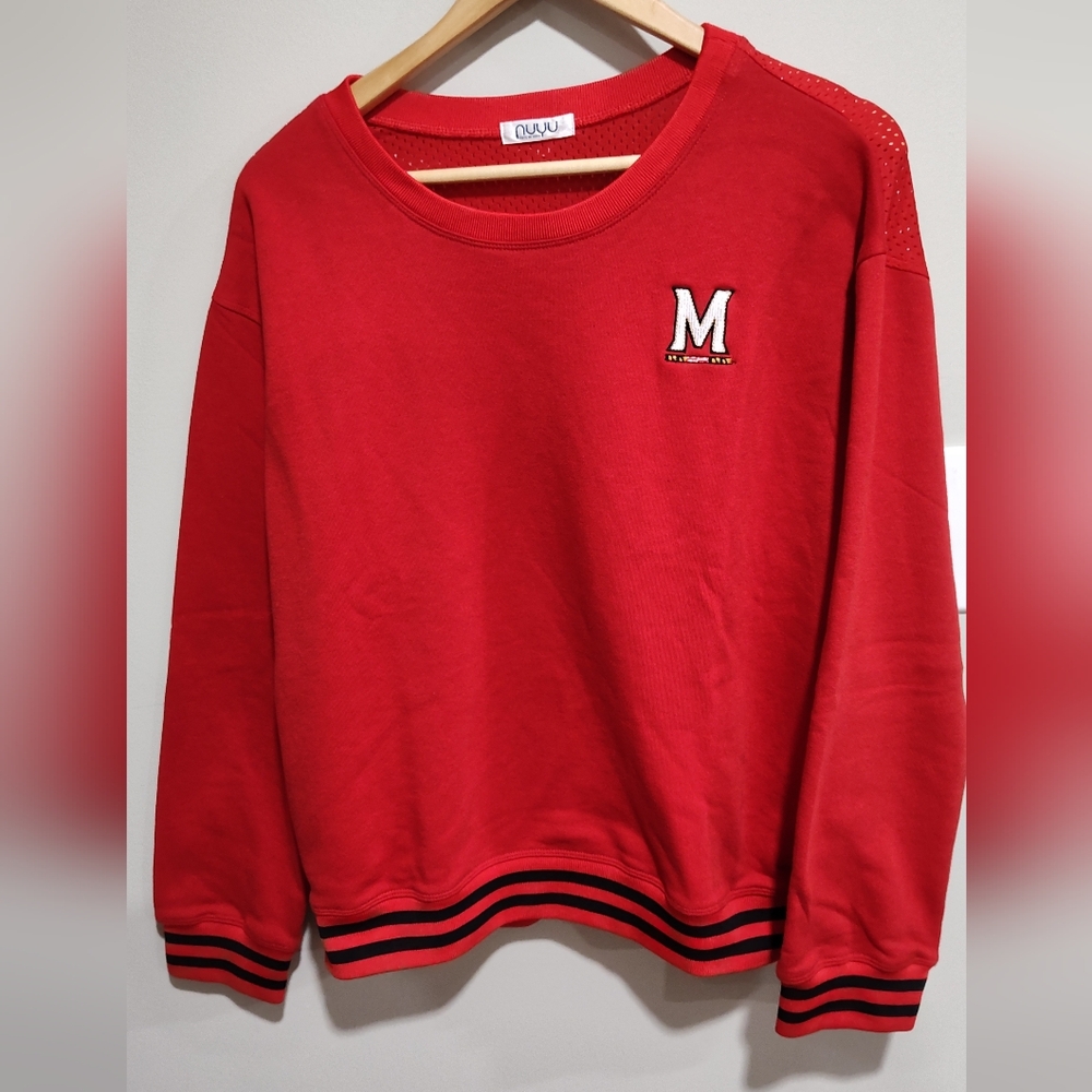 NUYU Maryland Terps Women's Long Sleeve Sweatshirt w/Jersey Mesh Back, Size XL - Picture 1 of 8
